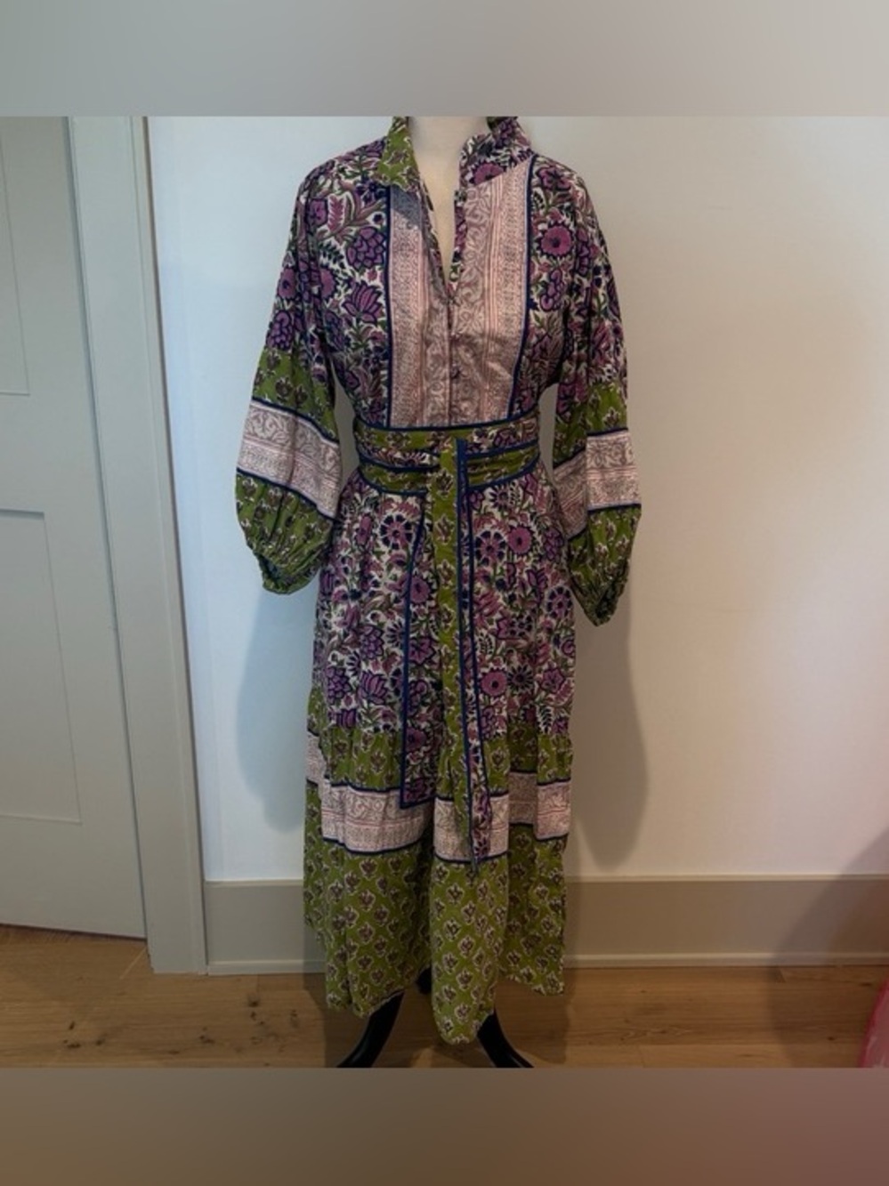 Sue Sartor Flounce Midi Dress